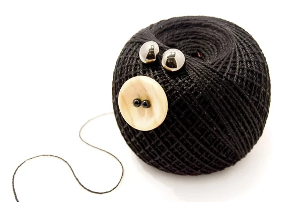 Bolas de brinquedo de lã com os olhos — Fotografia de Stock