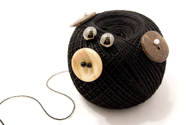 Speelgoed ballen van wol met de ogen — Stockfoto