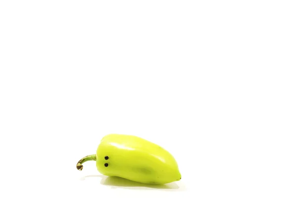 Peppar med ögon isolerad på vit — Stockfoto