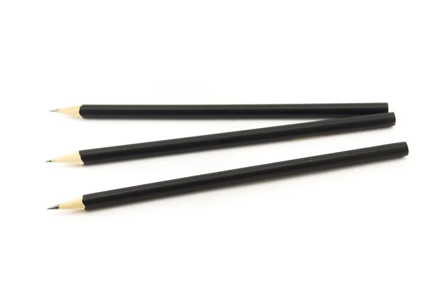 Schwarzer Bleistift isoliert auf Weiß — Stockfoto
