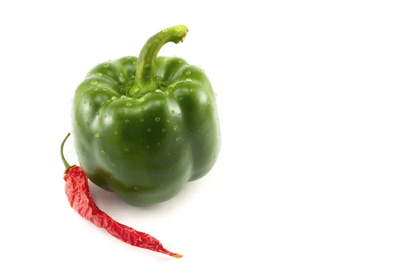 Green pepper and chili — Stock Photo, Image