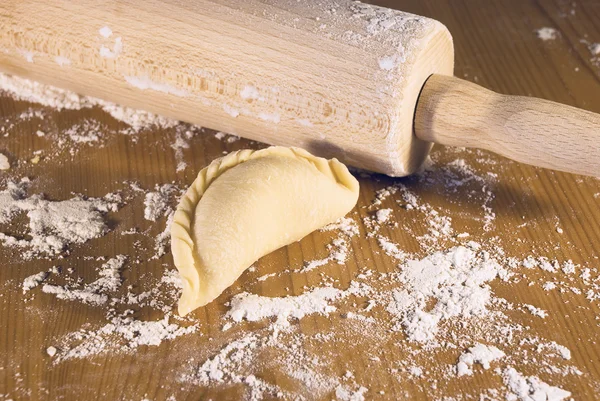 Dumplings and flour — Stock Photo, Image