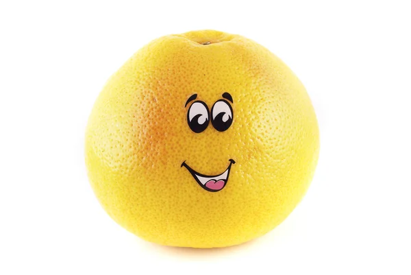 Grapefruit face isolated on white — Stock Photo, Image