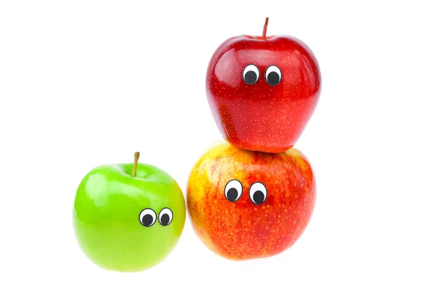 Omenat silmät ja kasvot eristetty valkoinen — kuvapankkivalokuva