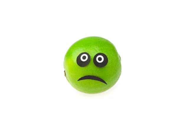 stock image Lime with eyes and faces isolated on white