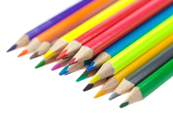 Colored pencils isolated on white — Stock Photo, Image