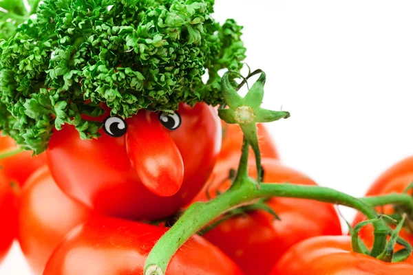 目と束を白で隔離されるトマトのトマト — ストック写真