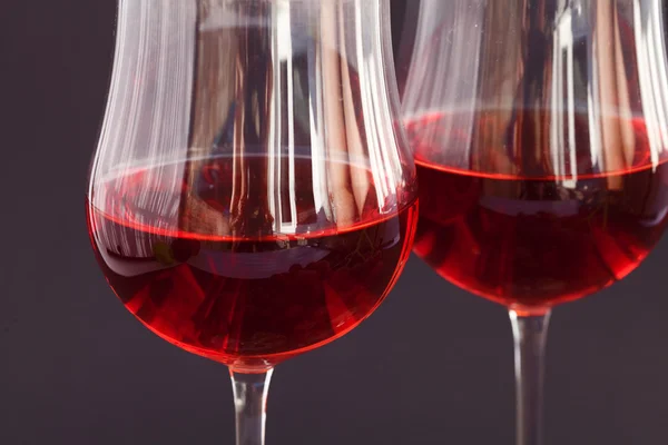 stock image Glass of wine on a black background