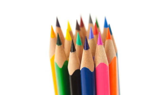 Kolorowe ołówki izolowane na białym — Zdjęcie stockowe