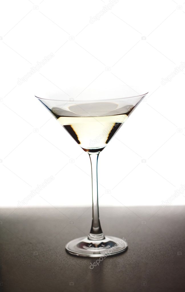 Martini glass on a white background