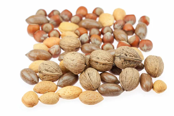 Background of various kinds of nuts — Stock Photo, Image