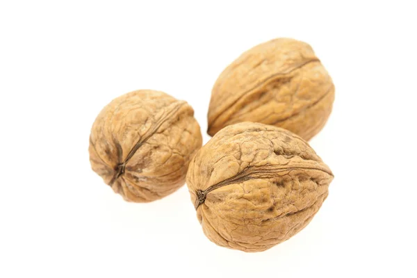 Ořechy izolované na bílém — Stock fotografie