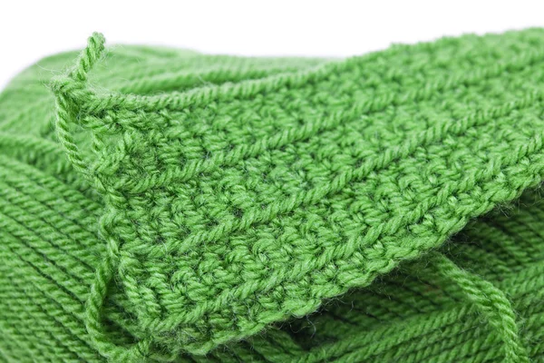 Spiedino di lana e maglia isolato su bianco — Foto Stock
