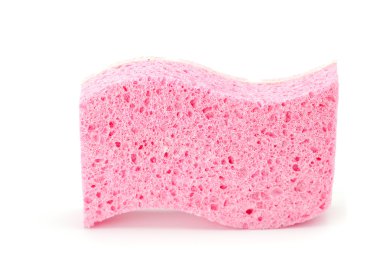 Pink sponge isolated on white clipart