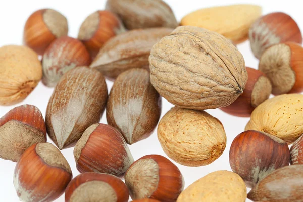 Background of various kinds of nuts — Stock Photo, Image