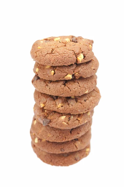 Pile of oatmeal cookies isolated on white — Stock Photo, Image