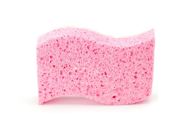 Spugna rosa isolata su bianco — Foto Stock
