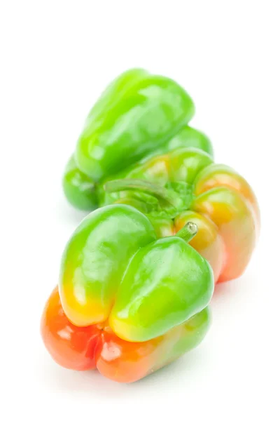 Různobarevné papriky izolovaných na bílém — Stock fotografie