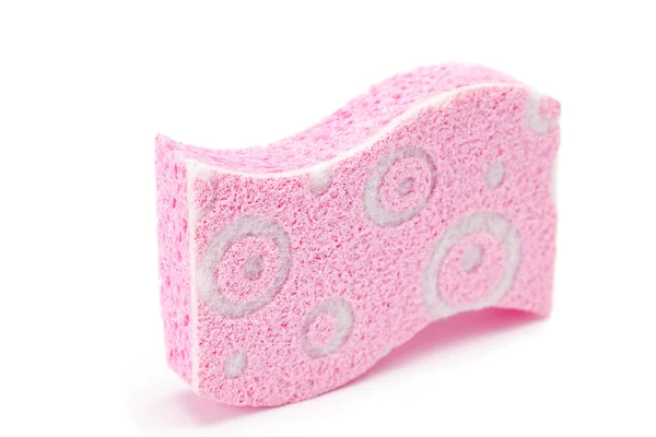 Roze spons geïsoleerd op wit — Stockfoto
