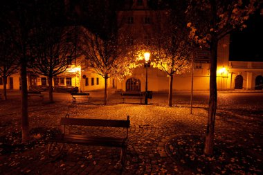 Prag sokakta güzel gece görünümü