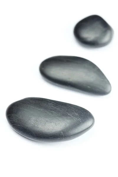 stock image Big black spa stones isolated on white