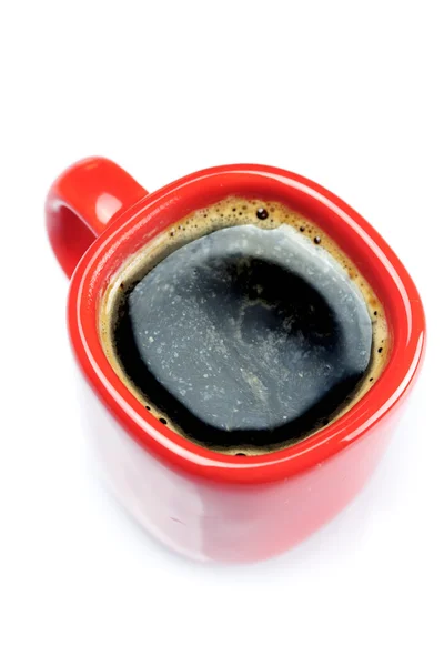 Taza roja de café aislado en blanco —  Fotos de Stock