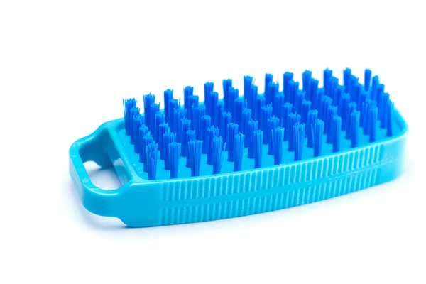 Cepillo de limpieza azul aislado en blanco — Foto de Stock