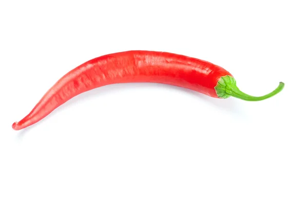 Ζουμερά κόκκινες πιπεριές τσίλι που απομονώνονται σε λευκό — Φωτογραφία Αρχείου