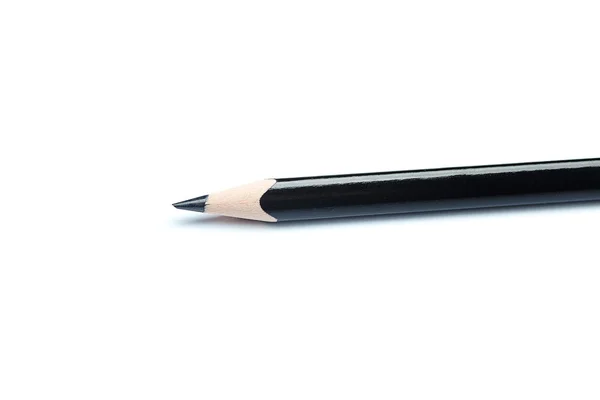 Schwarzer Bleistift isoliert auf Weiß — Stockfoto