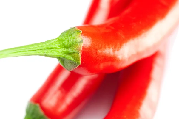 Saftig röd chilipeppar isolerad på vit — Stockfoto