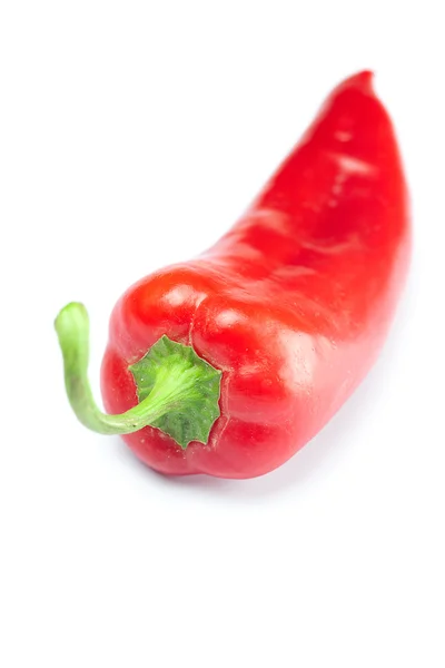 En saftig röd paprika isolerad på vit — Stockfoto