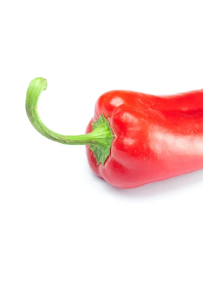 Ένα ζουμερό κόκκινες πιπεριές που απομονώνονται σε λευκό — Φωτογραφία Αρχείου