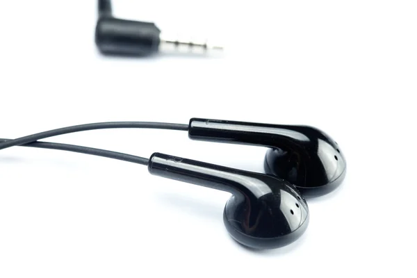 Black headphones isolated on white — Stock Photo, Image