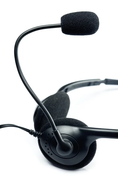 stock image A black headset is isolated on white