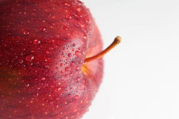 Jablko s kapkami vody, izolované na bílém — Stock fotografie