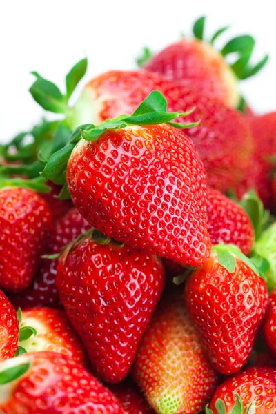 Background of red big juicy ripe strawberries — Stock Photo, Image