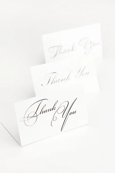 Card signed thank you isolated on white — Stock Photo, Image