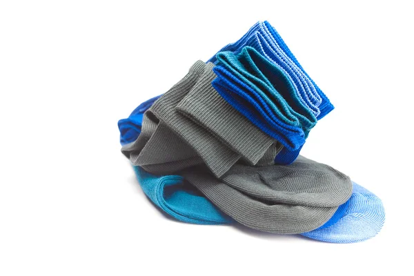 Πολύχρωμα κάλτσες κατασκευασμένα από βαμβάκι που απομονώνονται σε λευκό — Φωτογραφία Αρχείου
