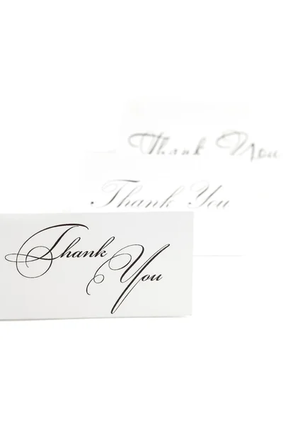 Card signed thank you isolated on white — Stock Photo, Image