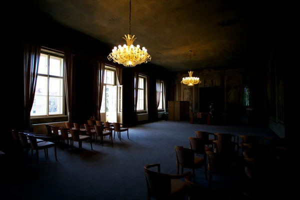 Ceremonial hall of the old European castle — Stock Photo, Image