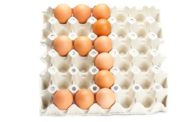 Ägg som nummer tre isolerade på vit — Stockfoto