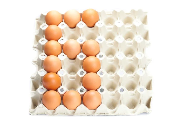 Huevos como el número seis aislado en blanco — Foto de Stock