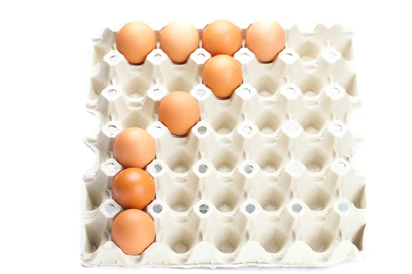 Huevos como el número siete aislado en blanco — Foto de Stock