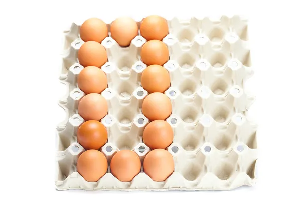 Jaja jako liczba zero na białym tle — Zdjęcie stockowe