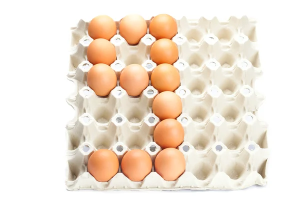 Huevos como el número nueve aislado en blanco — Foto de Stock