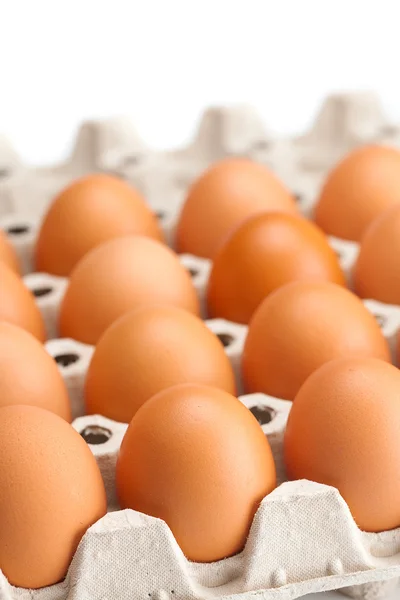 패키지는 흰색 절연에 계란 — 스톡 사진