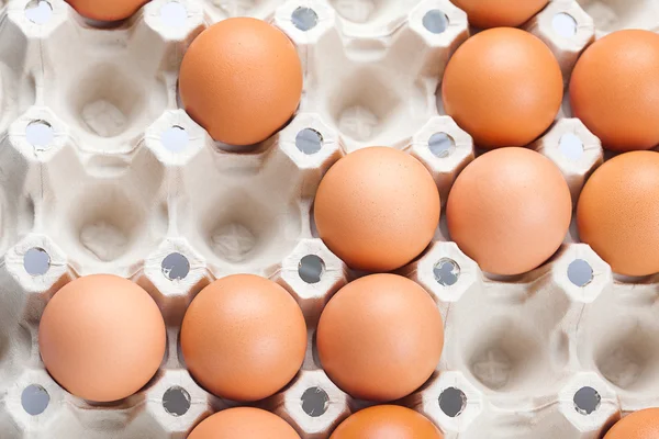 Eieren in het pakket geïsoleerd op een witte — Stockfoto