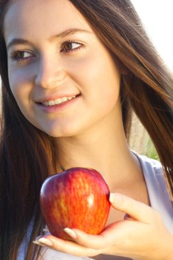 apple açık olan güzel bir kadın portresi