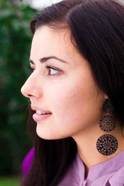 stock image Portrait of a beautiful young woman outdoor