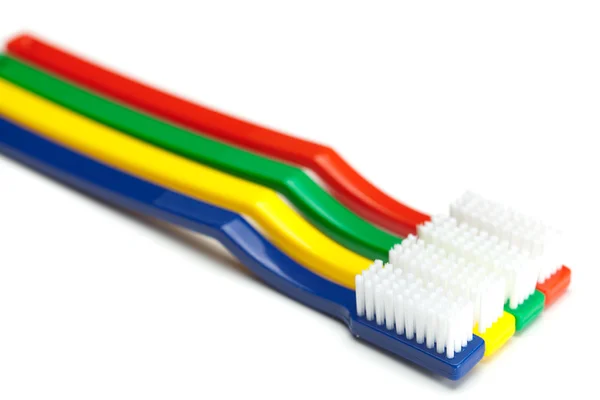 Кольорова зубна щітка ізольована на білому — стокове фото